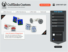 Tablet Screenshot of cufflinkscustom.com.au